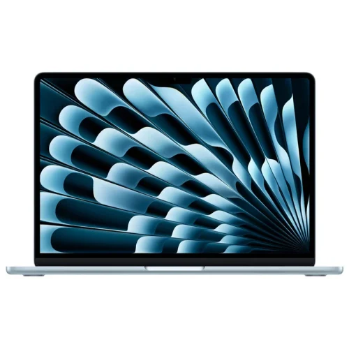 عکس شاخص لپ تاپ مک بوک ایر M5 رنگ آبی Sky Blue مدل 2026 با صفحه‌نمایش روشن