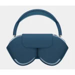 نمای روبه‌رو از قرارگیری ایرپاد مکس اپل 2024 به رنگ آبی در داخل کیس هوشمند (Smart Case)