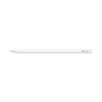 نمای افقی قلم هوشمند اپل پنسل پرو رنگ سفید با لبه تخت مغناطیسی و لوگوی Pencil Pro