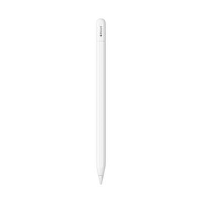 نمای عمودی کامل قلم هوشمند اپل پنسل مدل USB-C به رنگ سفید مات