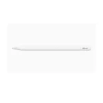 نمای افقی قلم لمسی اپل پنسل USB-C اورجینال با بدنه سفید یکپارچه و لوگوی Pencil